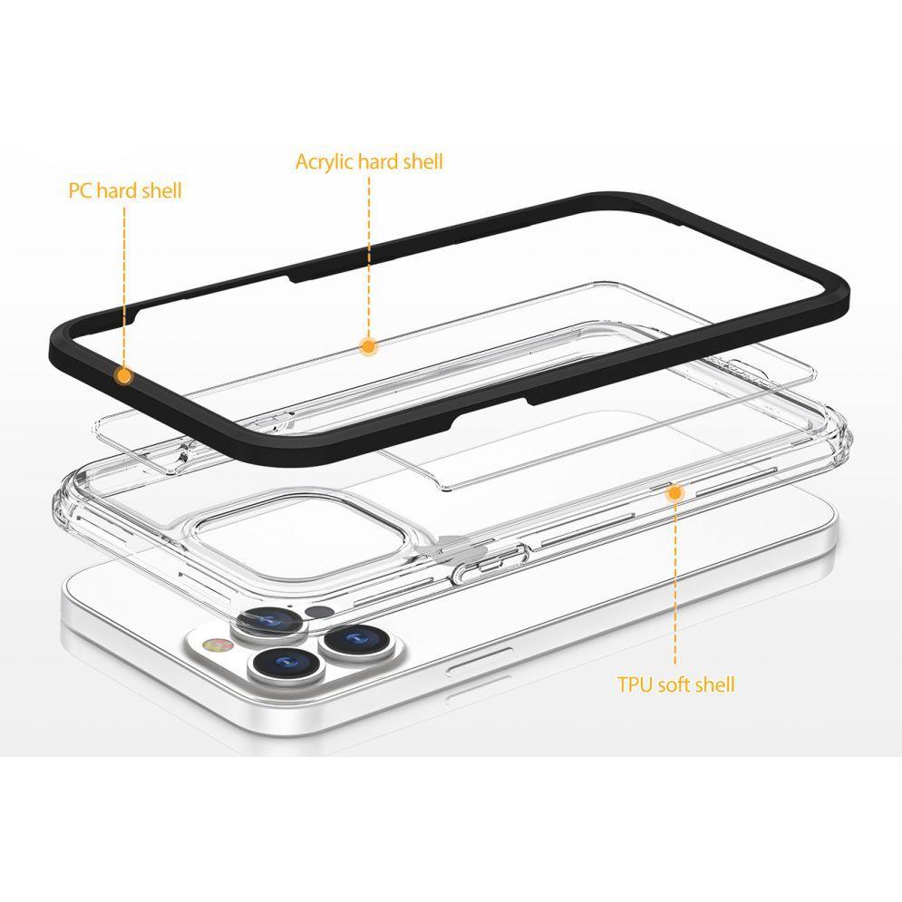 Thumbnail - Hurtel Clear 3in1 case for iPhone 14 Plus silicone cover with frame blue (Apple iPhone 14 Plus), Smartphone Hülle, Blau