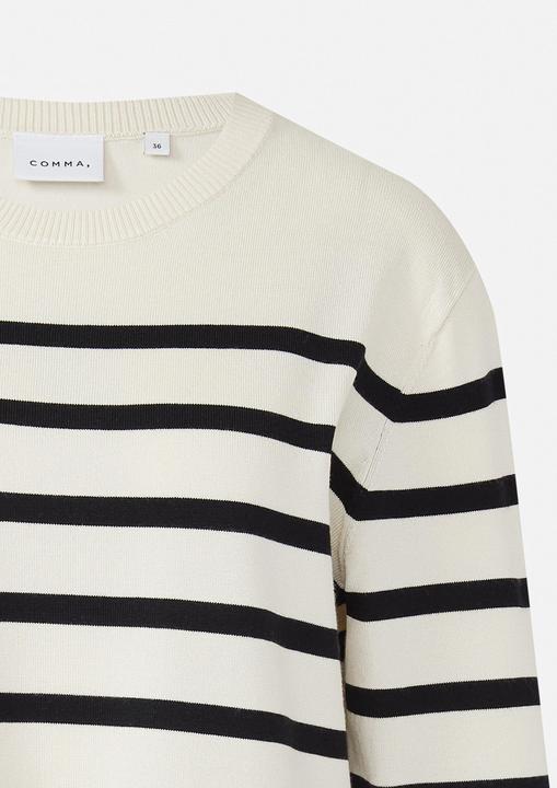 Image du produit Comma Strickpullover Moderner Strickpullover mit Kimono-Ärmeln und Streifen (44)