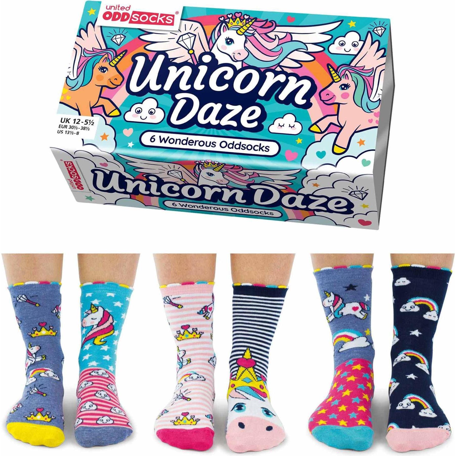 Thumbnail - United Oddsocks, Unisex, Socken, Unicorn Daze, Mehrfarbig, (3er Pack, 30 - 38)