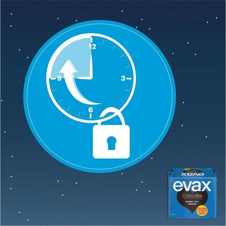 Image du produit Evax Serviettes hygiéniques Cottonlike nuit avec ailes 9 pièces (9 x)