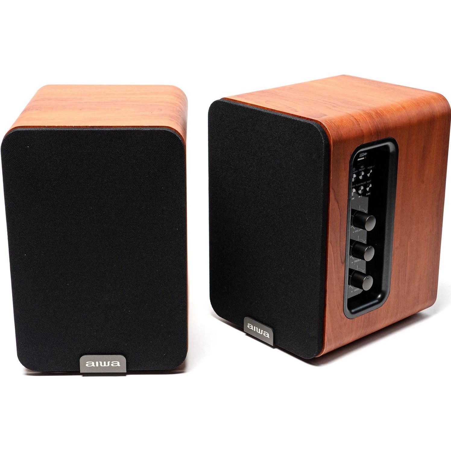 Aiwa Coppia di altoparlanti attivi ASP-A200 (1 coppia, 25 W), Hi-Fi + Altoparlante home cinema, Nero