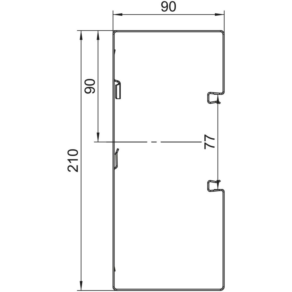 Thumbnail - OBO Bettermann, Kabelschutz + Kabelführung, OBO GS-A90210RW Geräteeinbaukanal asymm. 90x210x2000 St FS r (2000 mm)