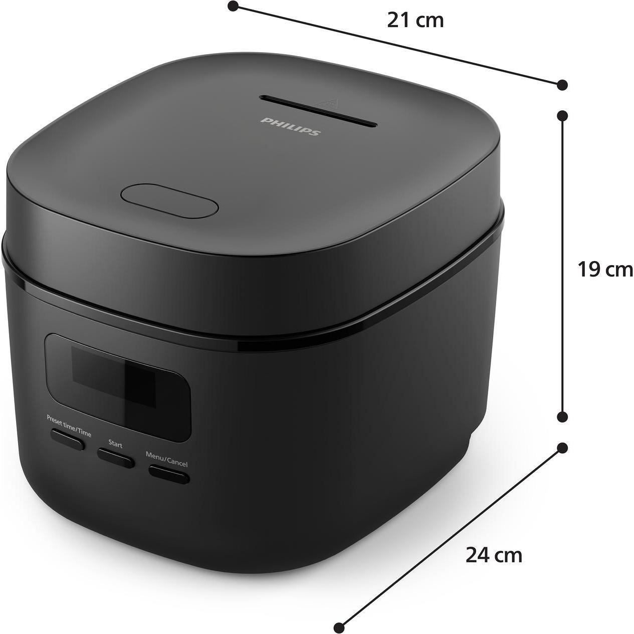 Philips 3000 Series, Vaporiera + Cuociriso, Nero