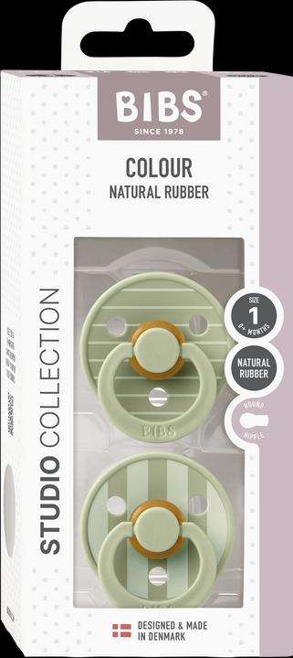 Immagine prodotto Bibs Studio Nuggi Colour 2 PACK Latex Round 0-6m Pin Sage Mix (2 x, fino a 6 M.)
