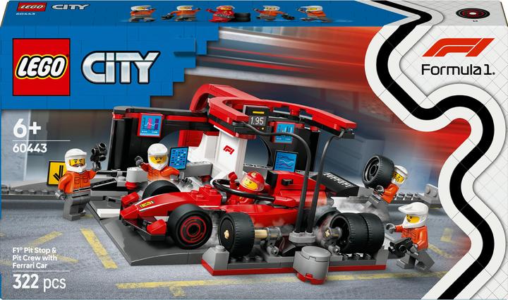 LEGO F1 Boxenstopp mit Boxencrew und Ferrari Flitzer (60443, LEGO City)