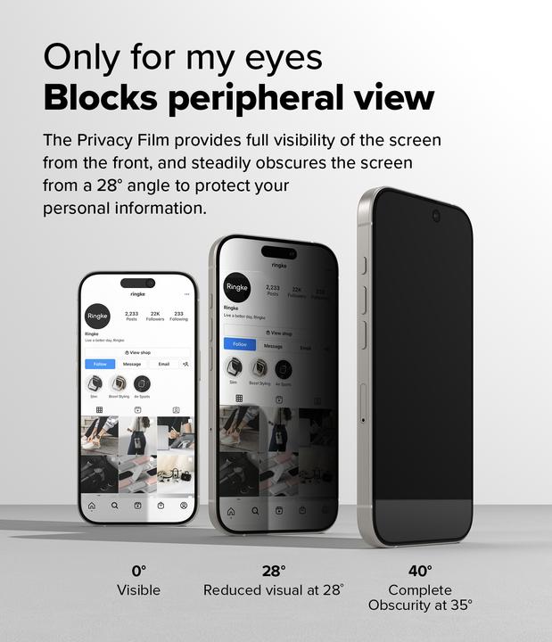 Produktbild Ringke Screen Protector for iPhone 16 Pro Max EASY SLIDE PRIVACY TEMPERED GLASS 2 pack, w installation Jig (2 Stück, Apple iPhone 16 Pro Max)
