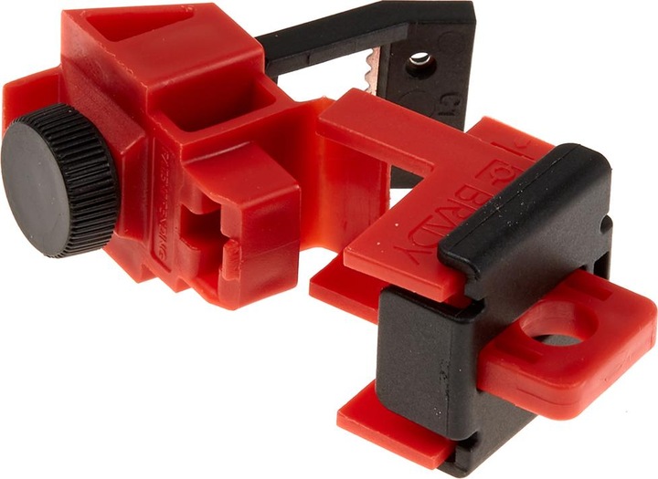 Actual product image Brady TagLock circuit breaker interlock: 120/277V clamp interlock, polypropylene fiberglass reinforced