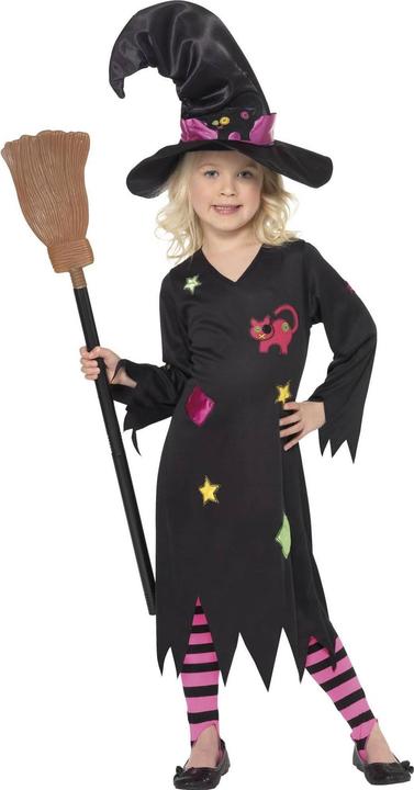 FIESTAS GUIRCA Hexenkostüm Für Mädchen – Langes, Lila Velvet-Kostüm Mit Hut Für Halloween