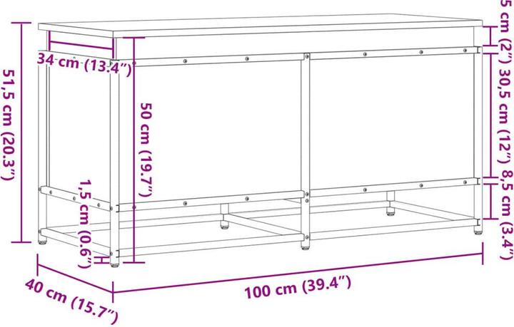 Actual product image vidaXL Aufbewahrungsbox (40 cm, 1x)
