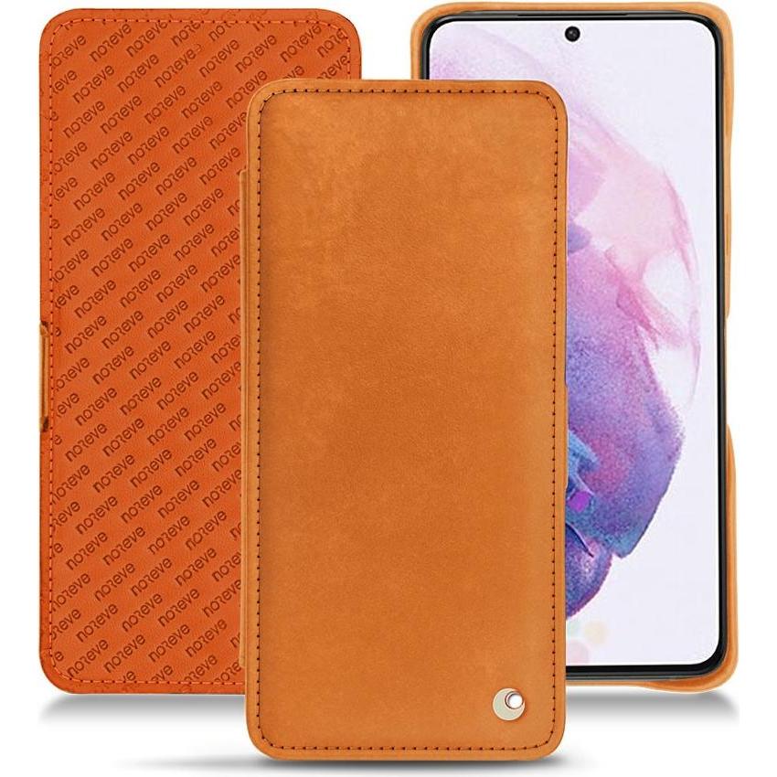 Noreve Lederschutzhülle horizontal (Samsung Galaxy S21), Smartphone Hülle, Orange