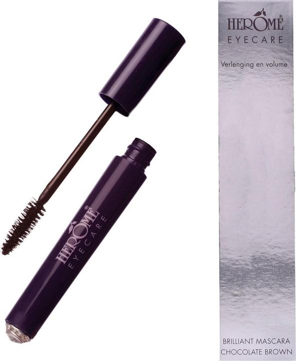 Actual product image Herome Eye Care Brilliant Mascara Chocolate Brown for Shiny and Incredibly Voluminous Lashes (Chocolate Brown)