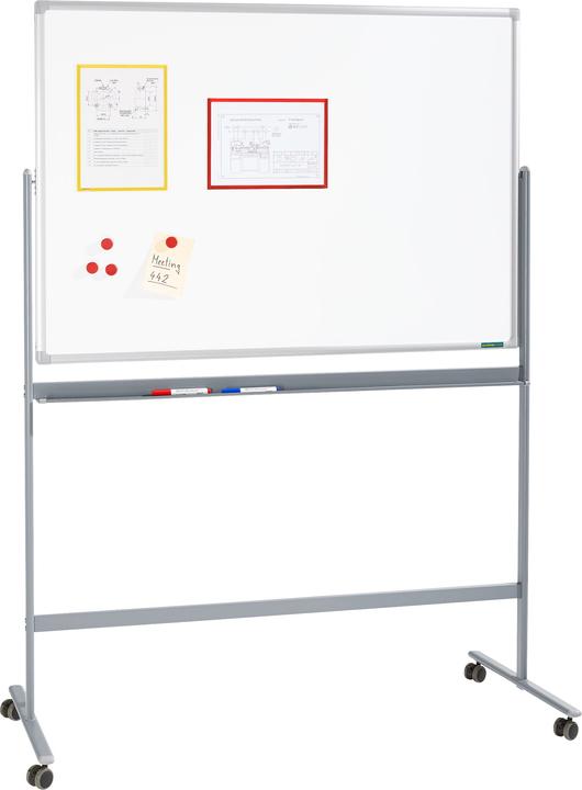Produktbild Schäfer Shop Mobiles Whiteboard, mit drehbarer Tafel, mit 4 Lenkrollen, diverse Tafelgrösse... (1200 x 900 mm)