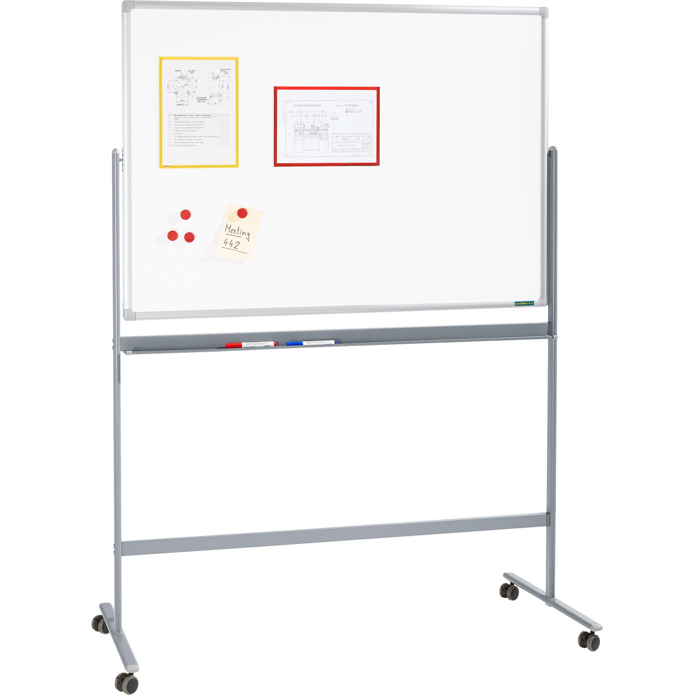 Schäfer Shop, Präsentationstafel, Mobiles Whiteboard, mit drehbarer Tafel, mit 4 Lenkrollen, diverse Tafelgrösse... (120...