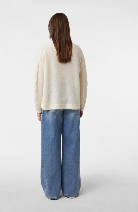 Produktbild Comma Strickpullover Strickpullover aus Alpakamix mit Zopfmuster auf den Ärmeln (S)