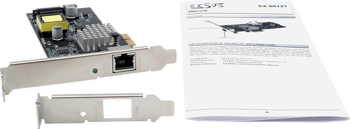Actual product image Exsys PCI-E Card Ethernet 10 Gbps, PoE (PCI Express x2)