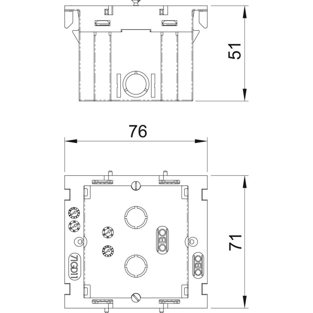 Thumbnail - OBO Bettermann, Abzweigdose, obo-bettermann – Box für Mechanismen 71 GD11