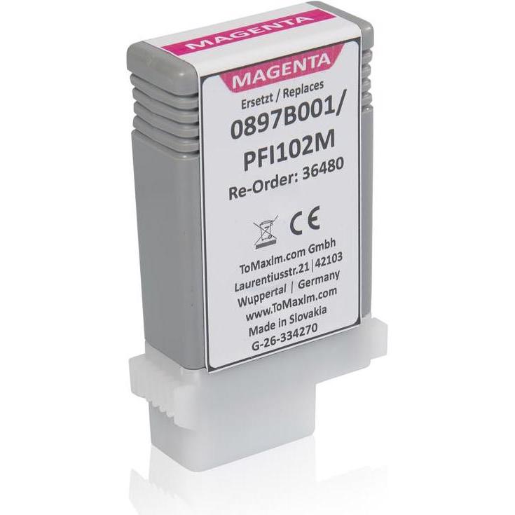 Inkadoo, Druckerpatrone, Druckerpatronen kompatibel zu Canon 0897B001 / PFI-102M Tintenpatrone, magenta Magenta (M)