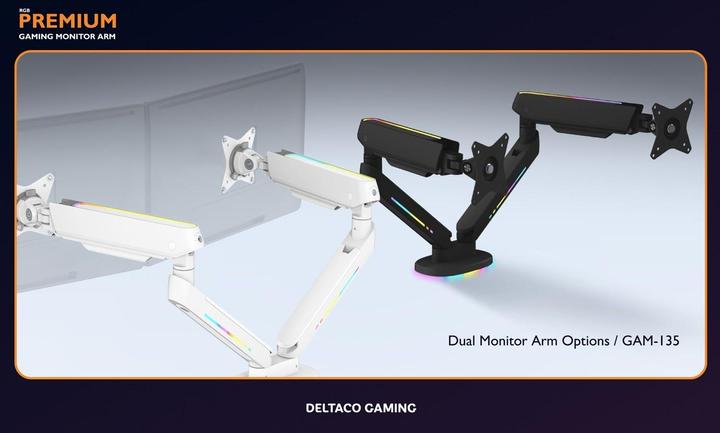 Immagine prodotto Deltaco Gaming RGB - Supporti per monitor a braccio singolo (Tavolo, 32")