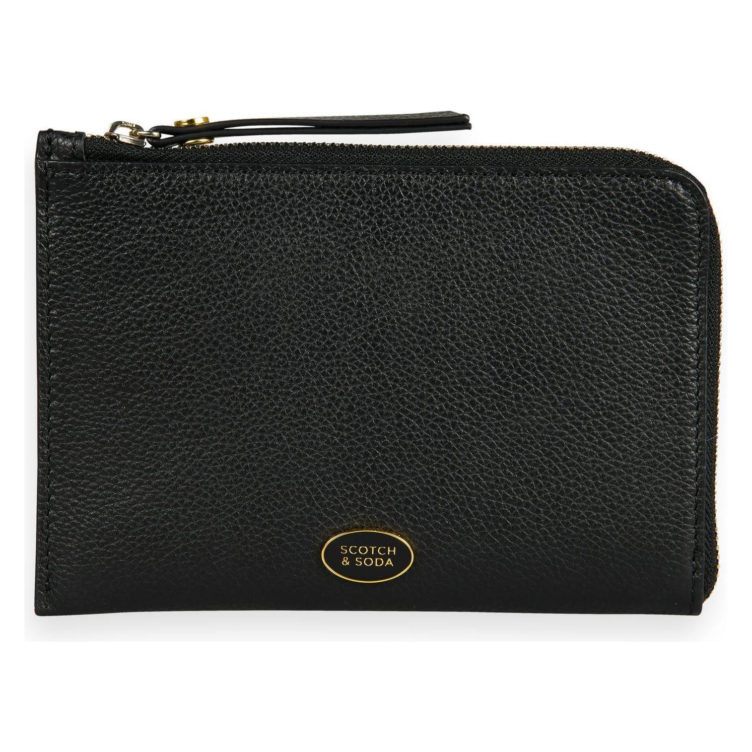 Scotch & Soda, Unisex, Portemonnaie, Leather Travel Wallet, Schwarz