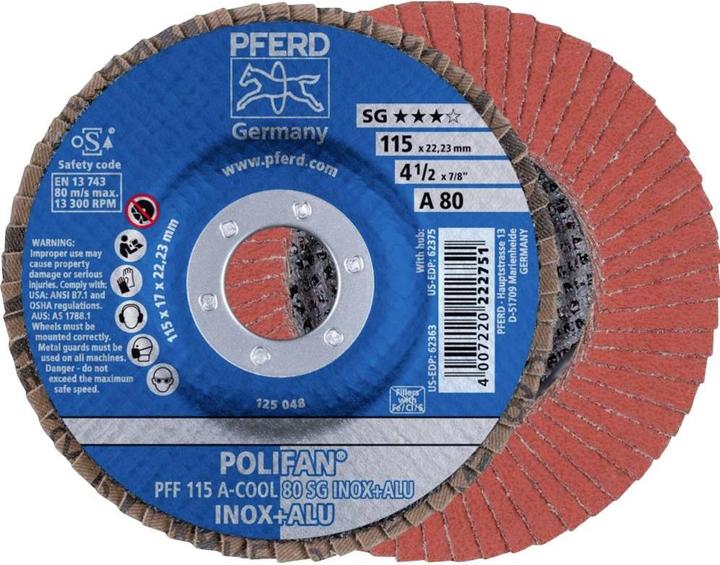 Actual product image Pferd Abrasive flap disc POLIFAN PFF A-COOL SG INOX+ALU (80)