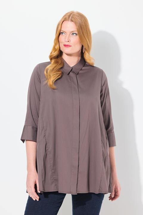 Produktbild Ulla Popken Bluse, Godet-Einsätze, A-Linie, 3/4-Arm (46, 48)