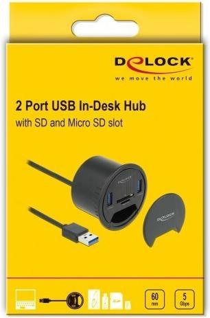Image du produit Delock Hub 2 x USB 3,2 Gen 1 (USB-A, 2 ports)