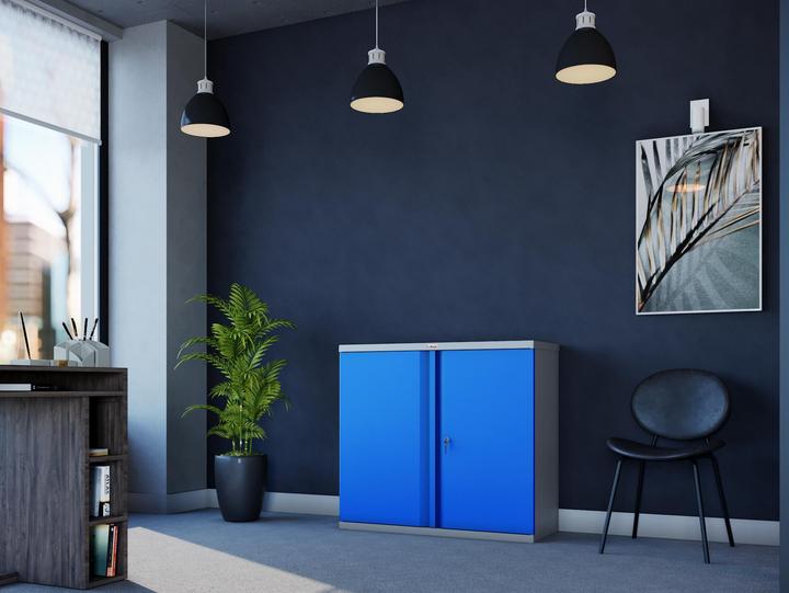 Produktbild Phoenix Stahlschrank SCL0891GBK grau, blau 91,5 x 37,0 x 83,0 cm (37 x 37 x 91.50 cm)