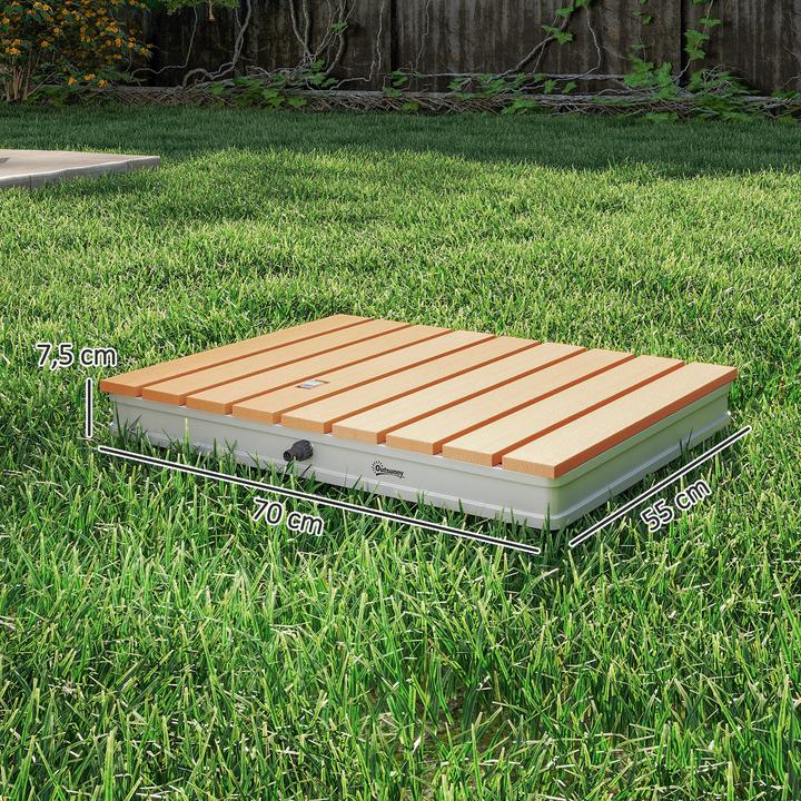 Image du produit Outsunny Bodendusche Polystyrol, Aluminium Naturholz