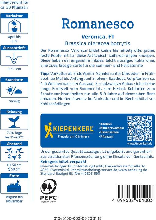 Produktbild Kiepenkerl Romanesco Veronica, F1 (Gemüsesamen)