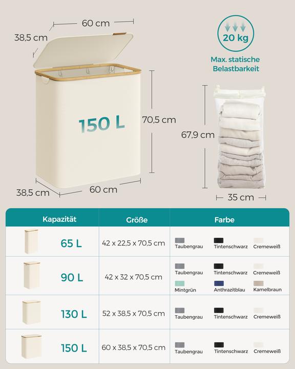 Produktbild Songmics Wäschekorb (150 l)