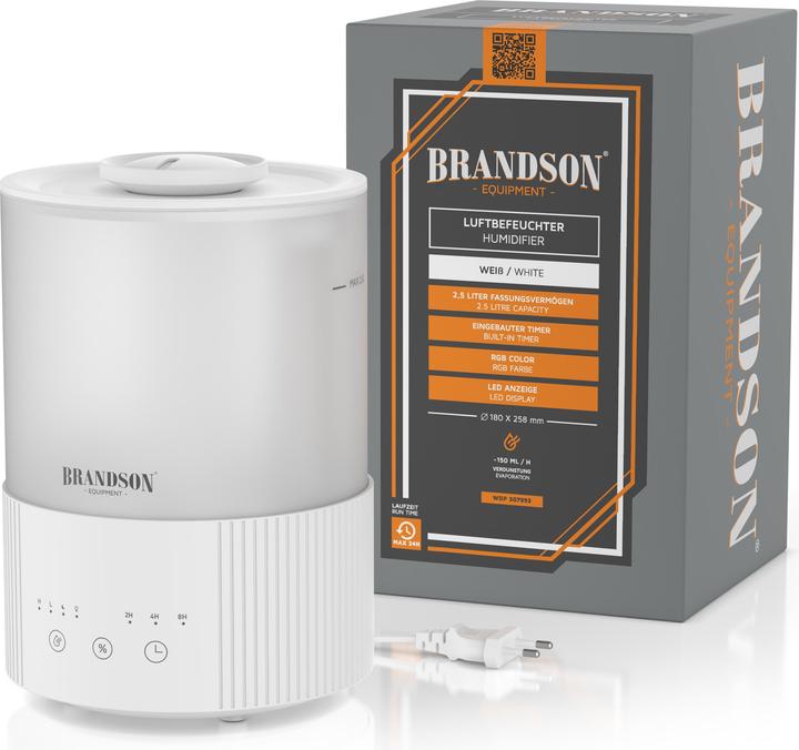 Produktbild Brandson Luftbefeuchter Aroma Diffuser 2,5 L mit RGB-Farbwechsel, 3 Nebelstufen, leise, Timer, Fernbedienung