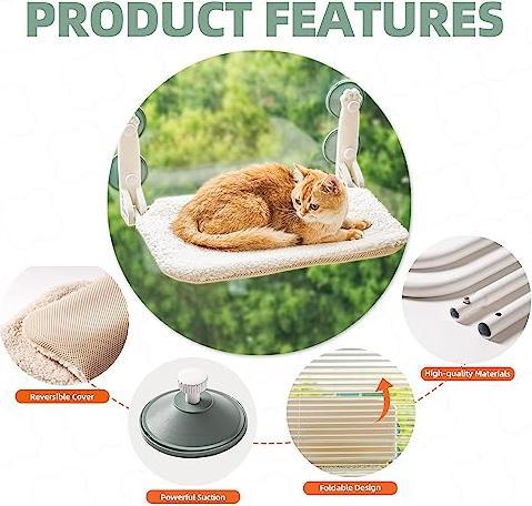 Actual product image Alopini Cat Hammock Window Seats for Cats Foldable Cat Bed Window with Stable Suction Cups up to (Cat)