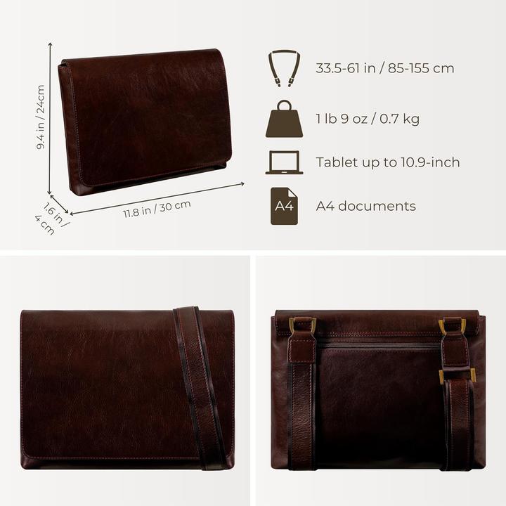 Actual product image Time Resistance Timeless Messenger Bag for Men with Organizer Panel