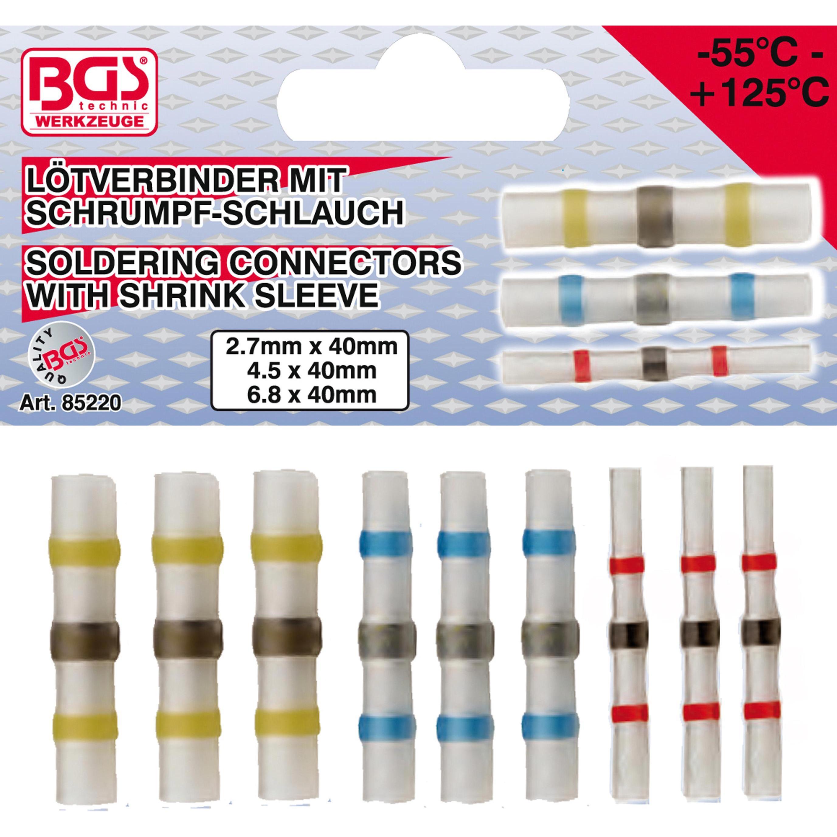 BGS Lötverbinder-Sortiment (Kabelschlauch), Kabel Zubehör, Transparent