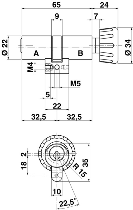 Produktbild Kaba Drehknopfzylinder (Profilzylinder)