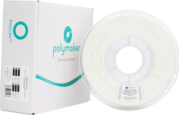 Actual product image Polymaker PolyLite PLA - White - 2.85mm (PLA, 2.85 mm, 1000 g, White)
