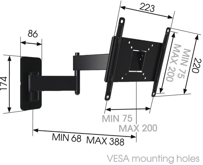 Produktbild Vogels VOGEL S MA2040 TV-Halterung (Wand, 15 kg, 19" - 40")
