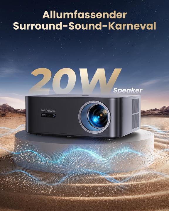 Actual product image WiMiUS 4K Heimkino Beamer mit Google TV & Netflix Lizenz (4K, 1200 lm)