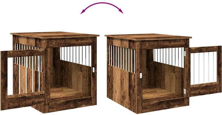 Actual product image vidaXL Furniture-style dog cage in reclaimed wood look 64.5x80x71 cm