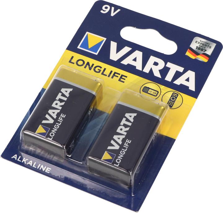 Actual product image Varta Longlife 4122 batteri - 2 x 9V - (2 pcs., 9V Block)