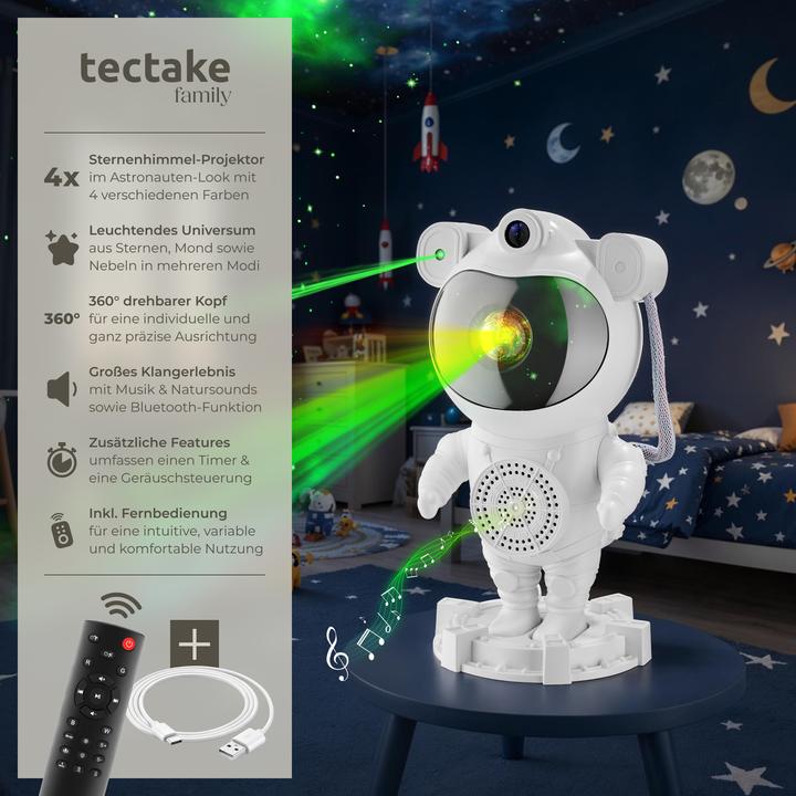 Produktbild tectake LED-Sternenhimmel-Projektor Astronaut, inkl. Bluetooth