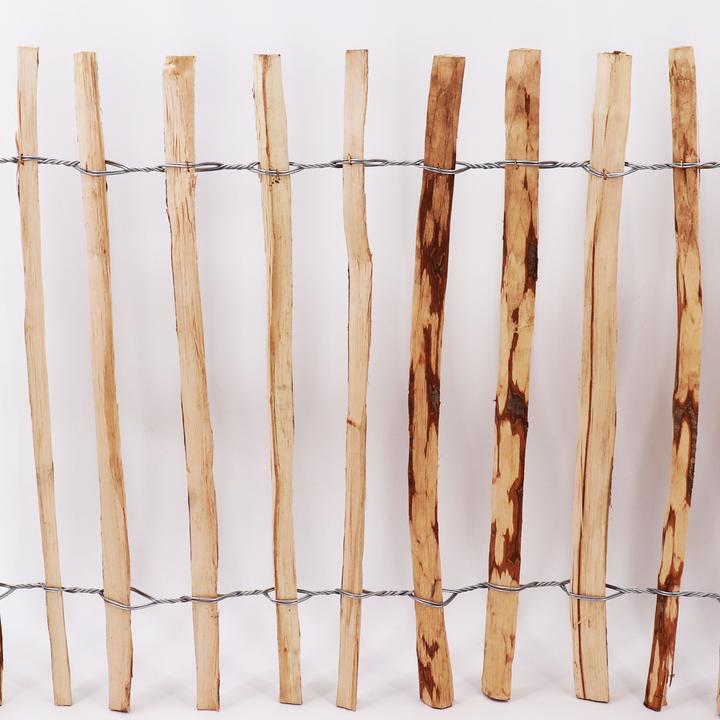 Actual product image Aquagart 5m Staketenzaun 80cm hoch Lattenabstand 4-6cm Gartenzaun Kastanienzaun aus Haselnuss Holzzaun
