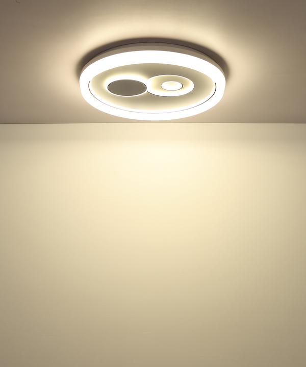 Actual product image Globo Ruiz I LED Deckenleuchte 36W CCT Weiss Matt, Metall Memoryfunktion Ø49cm 48470