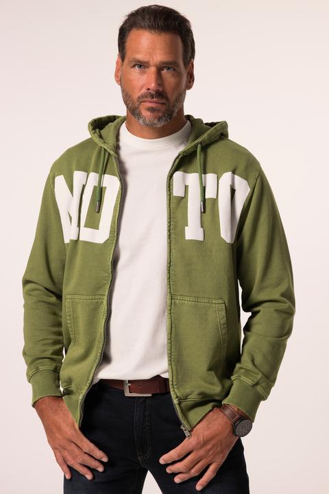 Actual product image JP1880 hoodie jacket, sweat fabric, vintage look, hood, badges, up to 8 XL (5XL)