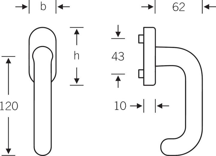 Produktbild FSB Fenstergriff 34 1146,Stand.,ov.,7/30,ER