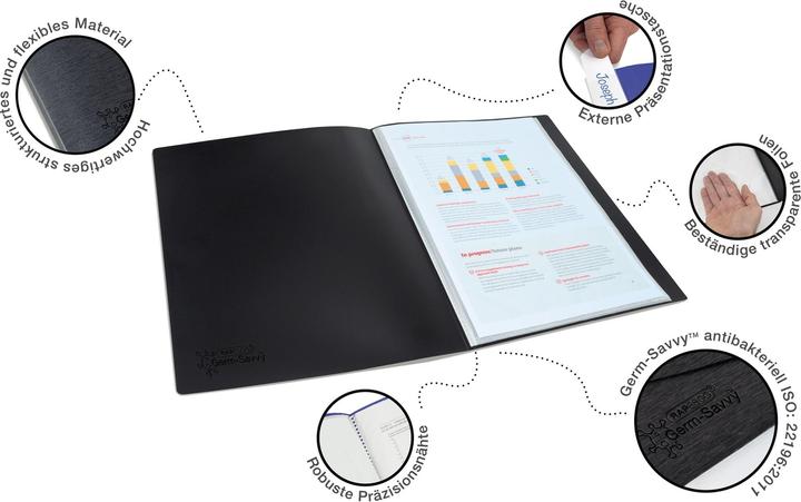 Produktbild Rapesco Präsentationsmappe Germ-Savvy A4 Schwarz (A4, 2x)