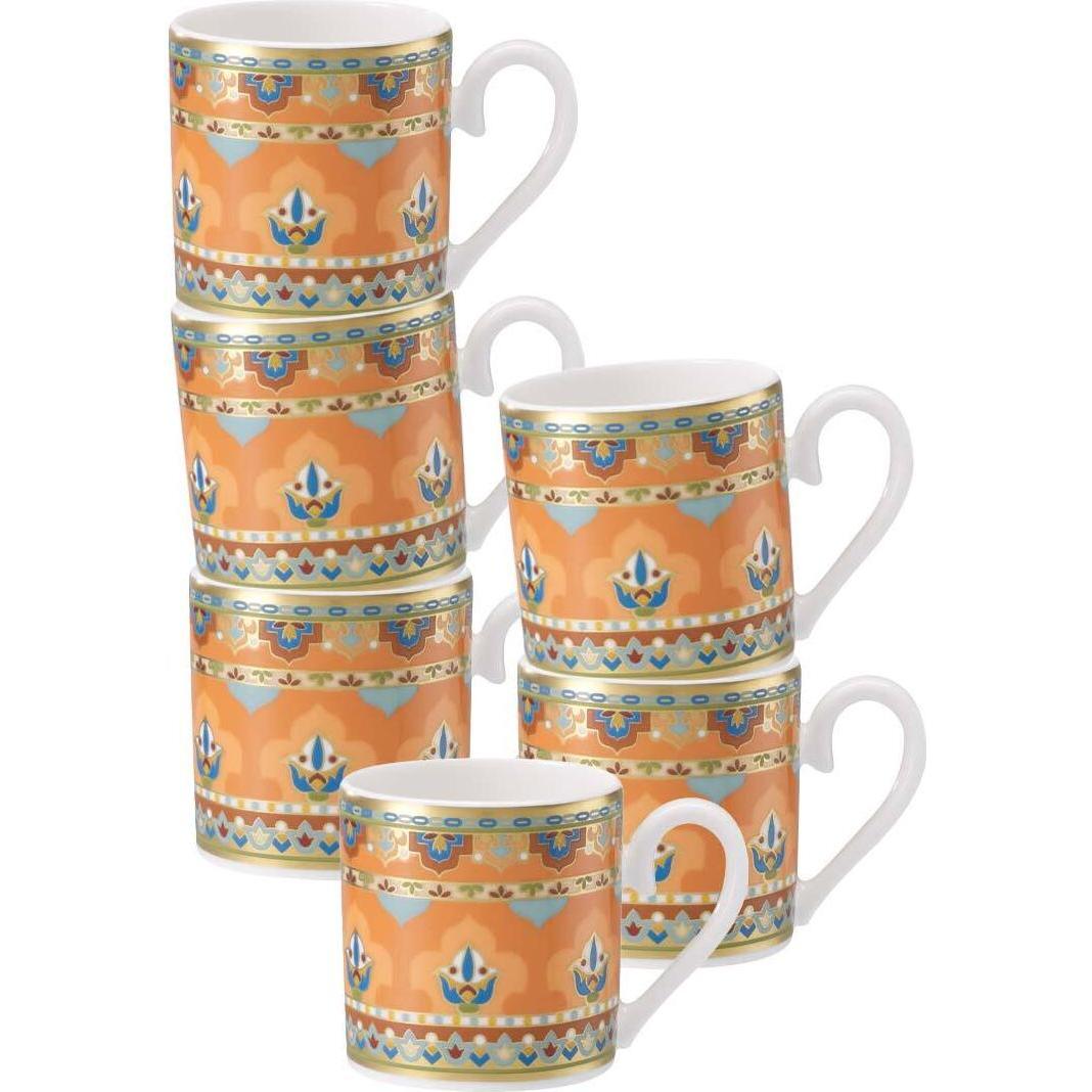 Villeroy & Boch, Tasse, Multipack Samarkand Mandarin Mokka-/Espressoobertasse - 6 Stück (50 ml, 6 x)