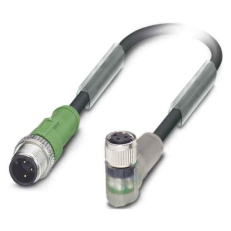 Phoenix 1694910. Kabellengte: 3 m, Connector: M8/M12. Productkleur: Zwart, Kabels + Stekkers, Zwart