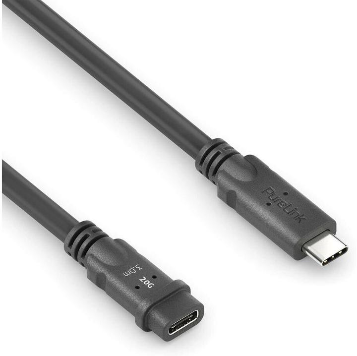 Produktbild Purelink PureInstall MicroX4 - USB4 Gen2 USB-C M/F Verlängerungskabel Passiv 3m (3 m, USB 4.0, 100 W)
