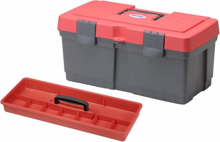 Actual product image Hünersdorff Tool box ALPHA COMPACT made of PP gray/red 260x485x230 mm (1 pieces)
